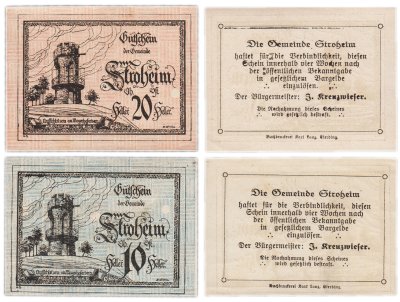купить Австрия набор из 2 банкнот 10, 20 геллеров 1919