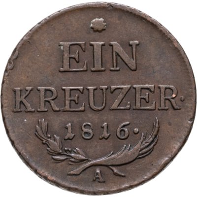 купить Австрия 1 крейцер (kreuzer) 1816 знак монетного двора "А" - Вена