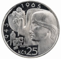 купить Чехословакия 25 крон (korun) 1965 "20 лет Независимости Чехословакии"