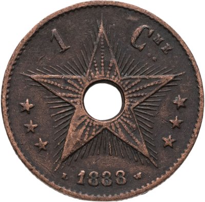 купить Конго 2 сантима (centimes) 1888