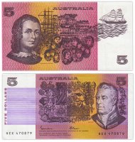 купить Австралия 5 долларов 1991 (Pick 44е(2))