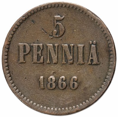 купить 5 пенни (pennia) 1866