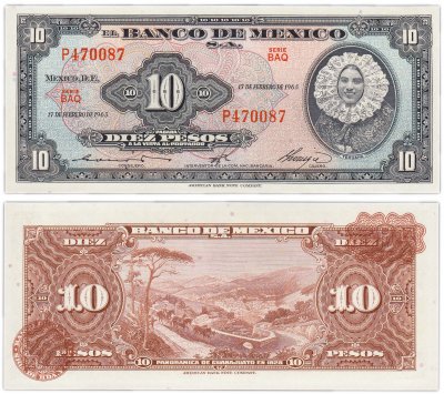 купить Мексика 10 песо 1965 (Pick 58k)