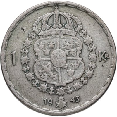 купить Швеция 1 крона (crown) 1943