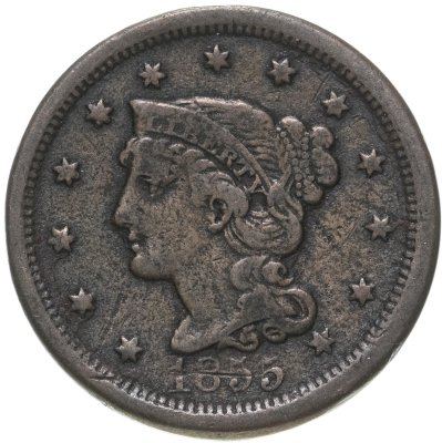 купить США 1 цент 1855 Liberty Head Cent