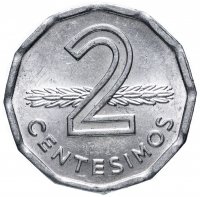 купить Уругвай 2 сентесимо (centesimos) 1977