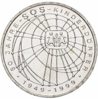 Купить Германия 10 марок 1999 "50 лет благотворительной организации SOS-Kinderdorfer"