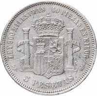 купить Испания 5 песет 1871