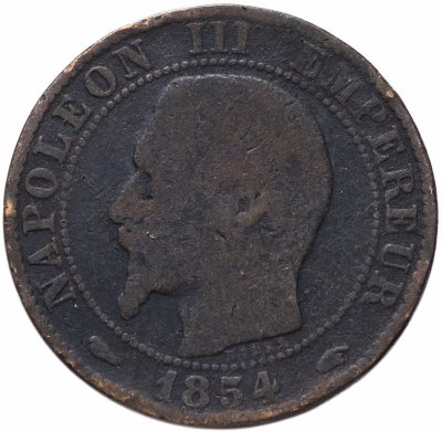 купить Франция 5 сантимов (centimes) 1854 А