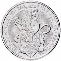 Купить Великобритания 5 фунтов (pounds) 2016 "Звери королевы - Лев Англии"
