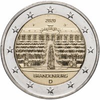 Купить Германия 2 евро 2020 F "Дворец Сан-Суси в Потсдаме"