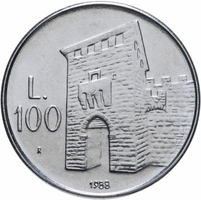купить Сан-Марино 100 лир (lire) 1988 Укрепления Сан-Марино