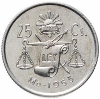 Купить Мексика 25 центаво 1953 год