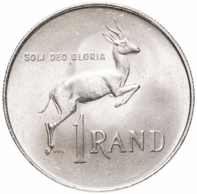 купить ЮАР 1 ранд (рэнд, rand) 1966 надпись SOUTH AFRICA