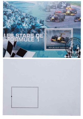 купить Того марки квартблок "Автомобили. Машины. Гонки" 3000 франков 2010