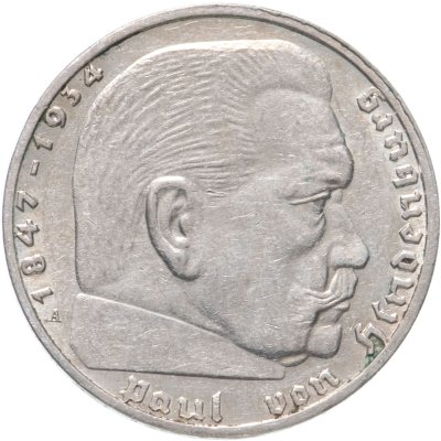 купить Германия Третий Рейх 2 рейхсмарки (reichsmark) 1939 А