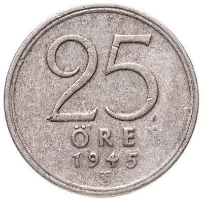 купить Швеция 25 эре (ore) 1945