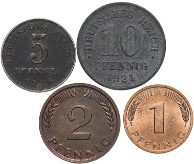 купить Германия набор из 4 монет 1918-1981, случайный год