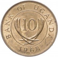 Купить Уганда 10 центов 1968