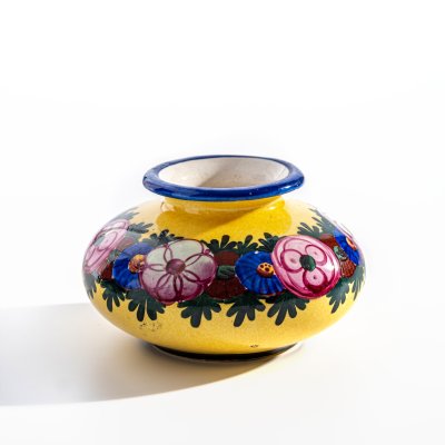 купить Вазочка декоративная с цветочным узором, керамика, роспись, "Wilhelm Kagel Pottery", Германия, 1960-1970 гг.