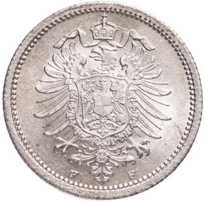 купить Германская империя 20 пфеннигов (pfennig) 1875 "F"
