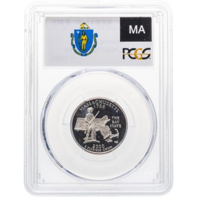 купить США 25 центов 2000 "Массачусетс" в слабе PCGS PR69DCAM