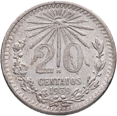 купить Мексика 20 сентаво (centavos) 1939