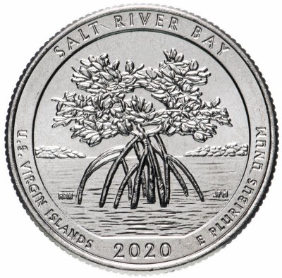 купить США 1/4 доллара (25 центов, квотер) 2020 D — "Национальный исторический парк и экологический заповедник Бухта Солёной реки" (53-й парк)