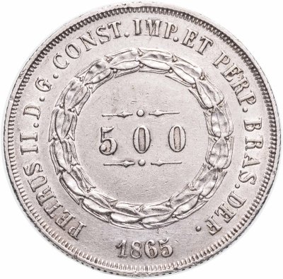 купить Бразилия 500 реалов (рейс, reis) 1865
