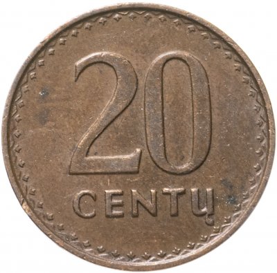 купить Литва 20 центов (centu) 1991