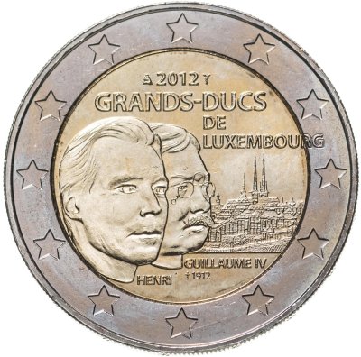 купить Люксембург 2 евро 2012 "100 лет со дня смерти Великого герцога Люксембургского Вильгельма IV"