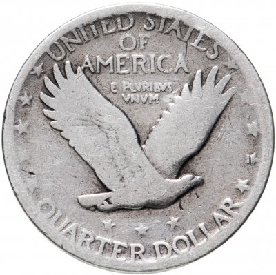 купить США 25 центов (квотер, 1/4 доллара, quarter dollar) 1917-1930 Standing Liberty Quarter, без обозначения монетного двора
