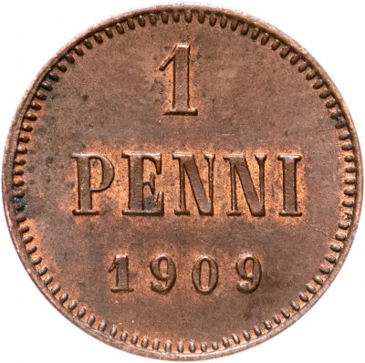 купить 1 пенни (penni) 1909, монета для Финляндии