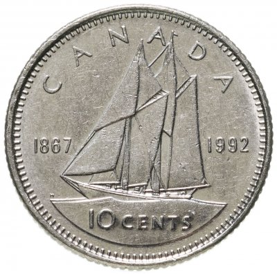 купить Канада 10 центов (cents) 1992 "125 лет Конфедерации"
