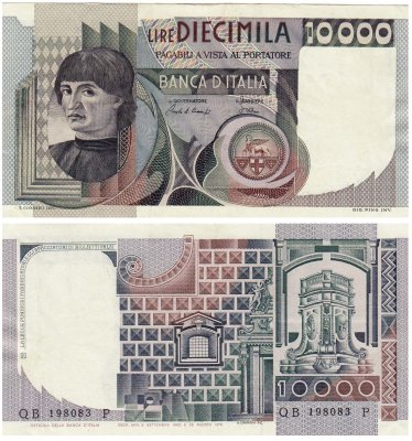 купить Италия 10000 лир 1980 (Pick 106b)