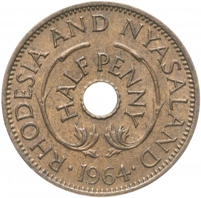 купить Родезия и Ньясаленд 1/2 пенни (penny) 1964
