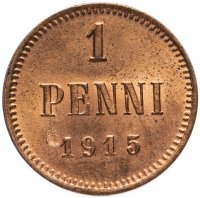 Купить 1 пенни 1915, монета для Финляндии