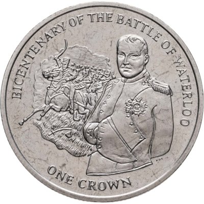 купить Остров Мэн 1 крона (crown) 2015 200 лет битве при Ватерлоо - Наполеон