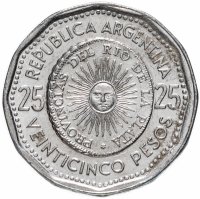 Купить Аргентина 25 песо (pesos) 1968