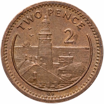 купить Гибралтар 2 пенса (pence) 1998-2003, случайная дата