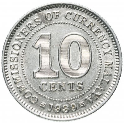 купить Малайя 10 центов (cents) 1939