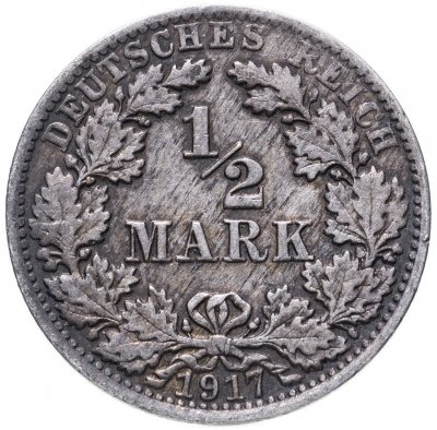купить Германия 1/2 марки (mark) 1917 A знак монетного двора: "A" - Берлин