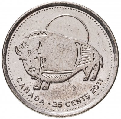 купить Канада 25 центов (cents) 2011 "Природа Канады - Бизон"