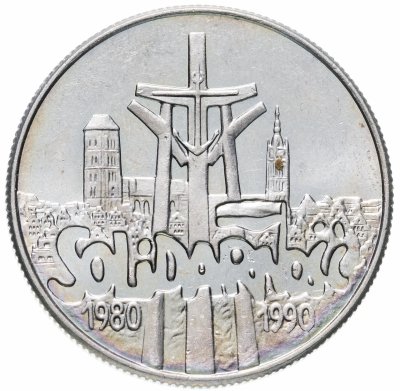 купить Польша 10000 злотых (zlotych) 1990 "10 лет независимому самоуправляемому профсоюзу «Солидарность»"