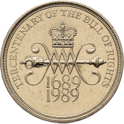 купить Великобритания 2 фунта (pounds) 1989 "300 лет "Биллю о правах" Англии"