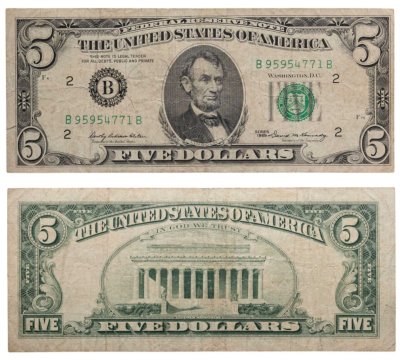 купить США 5 долларов 1969 год (Pick 450а) B-Нью Йорк