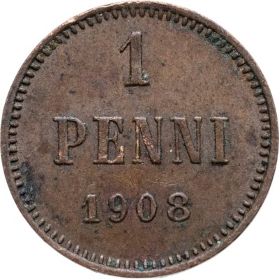 купить 1 пенни (penny) 1908, монета для Финляндии