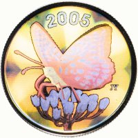 Купить Канада 50 центов 2005 "Бабочка Перламутровка большая лесная", в футляр