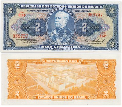 купить Бразилия 2 крузейро 1954 года (Pick 151а)