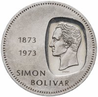 Купить Венесуэла 10 боливаров (bolivares) 1973 "100 лет изображению на монетах бюста Симона Боливара"